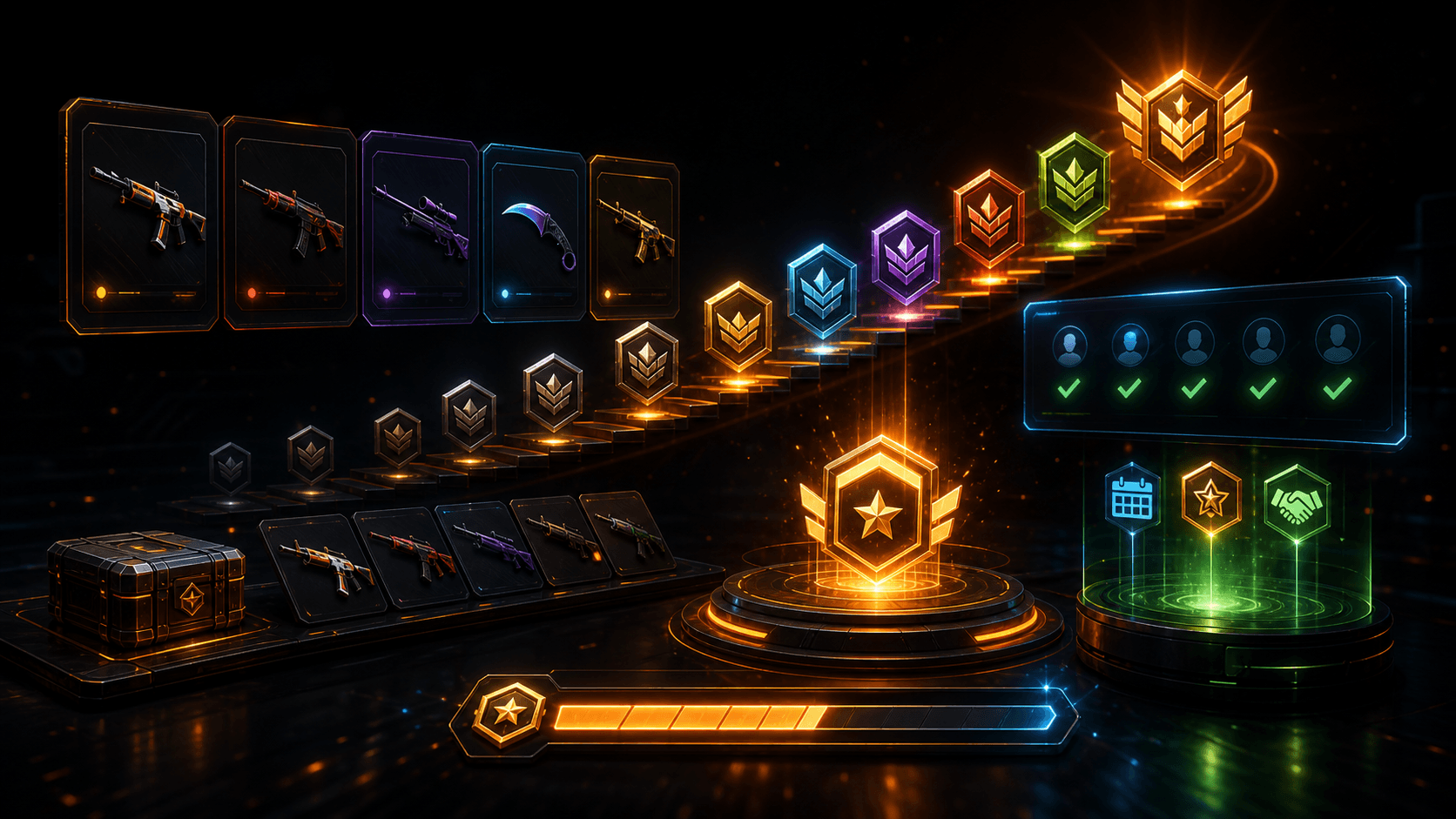 CS2.trading XP level system illustration