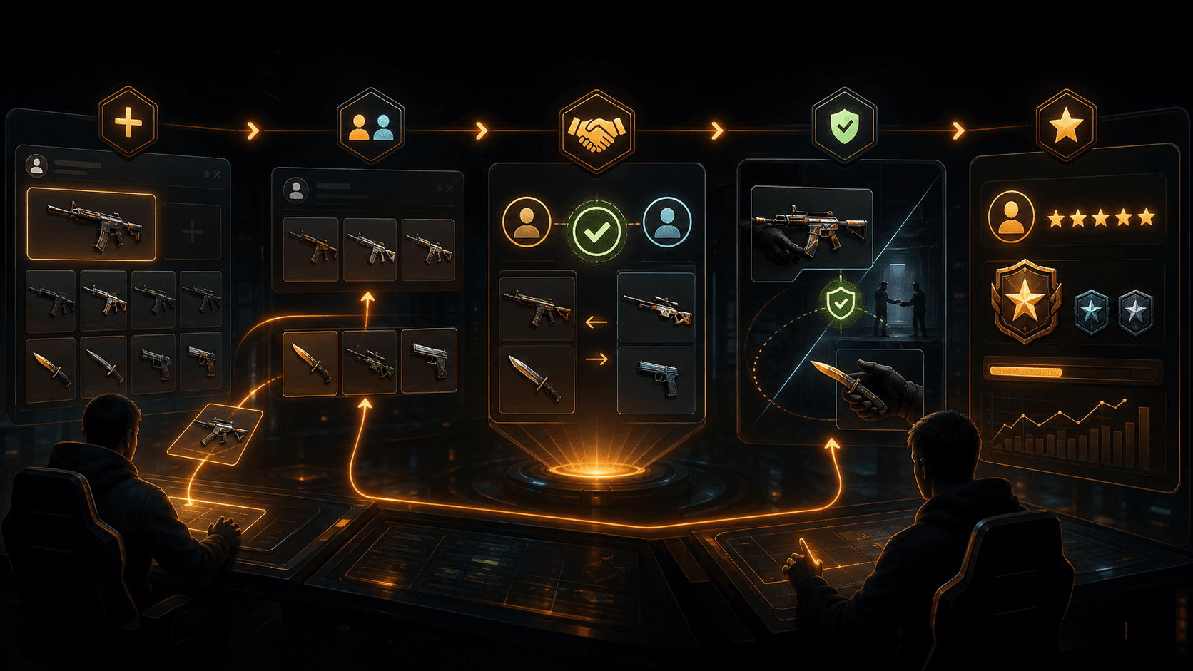 Illustration of the full CS2.trading flow